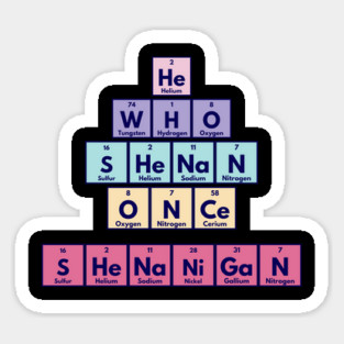 He Who Shenan Once Shenanigan Periodic Element Tiles Funny Magnet