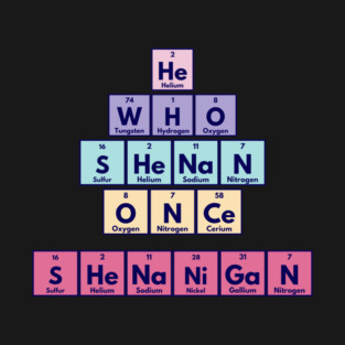 He Who Shenan Once Shenanigan Periodic Element Tiles Funny T-Shirt