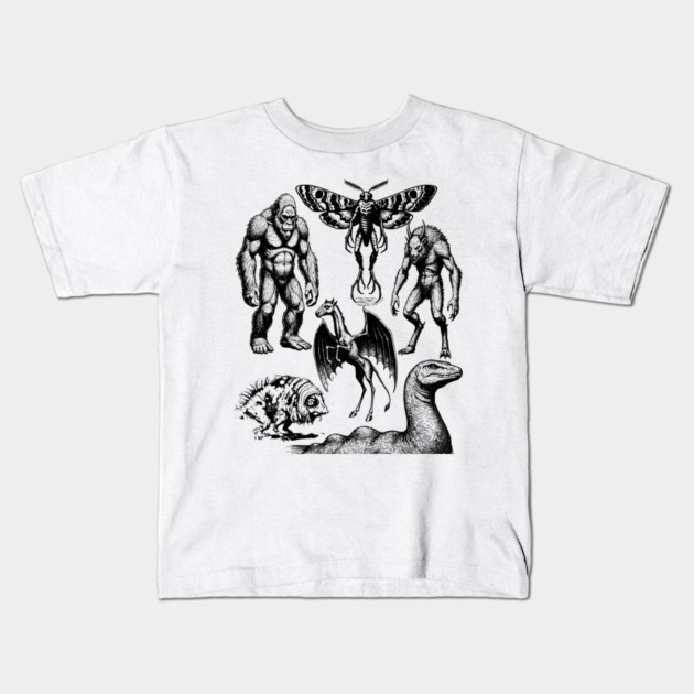 Vintage Tattoo Retro Image Famous Cryptids Kids T-Shirt by Luxinda