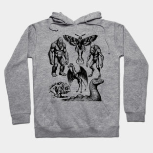 Vintage Tattoo Retro Image Famous Cryptids Hoodie