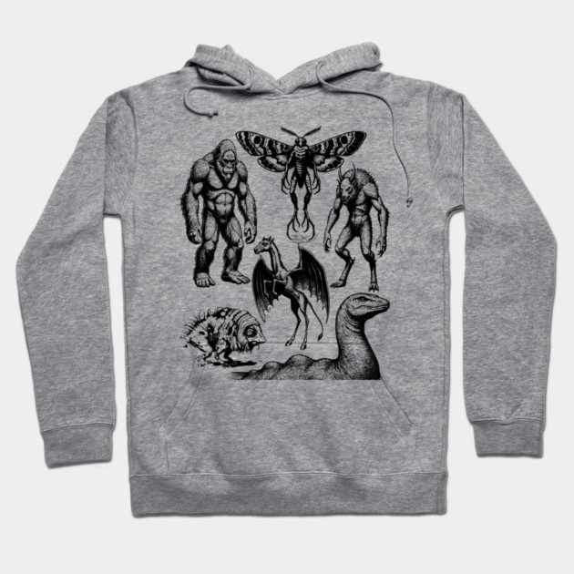 Vintage Tattoo Retro Image Famous Cryptids Hoodie by Luxinda