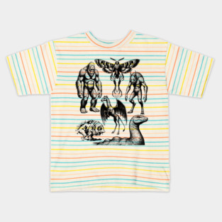 Vintage Tattoo Retro Image Famous Cryptids Kids T-Shirt