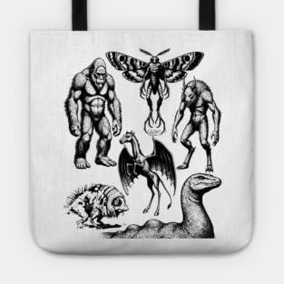 Vintage Tattoo Retro Image Famous Cryptids Tote