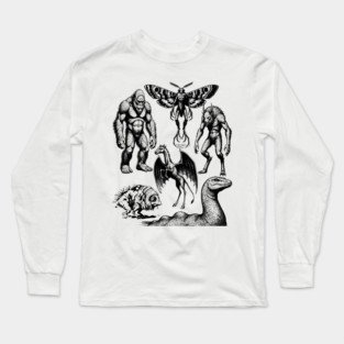 Vintage Tattoo Retro Image Famous Cryptids Long Sleeve T-Shirt