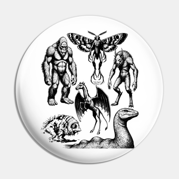 Vintage Tattoo Retro Image Famous Cryptids Pin by Luxinda