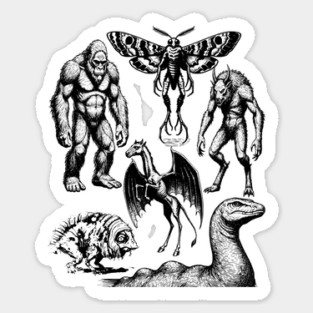 Vintage Tattoo Retro Image Famous Cryptids Sticker