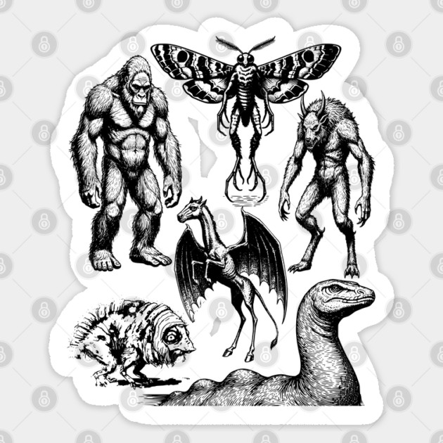 Vintage Tattoo Retro Image Famous Cryptids Sticker by Luxinda