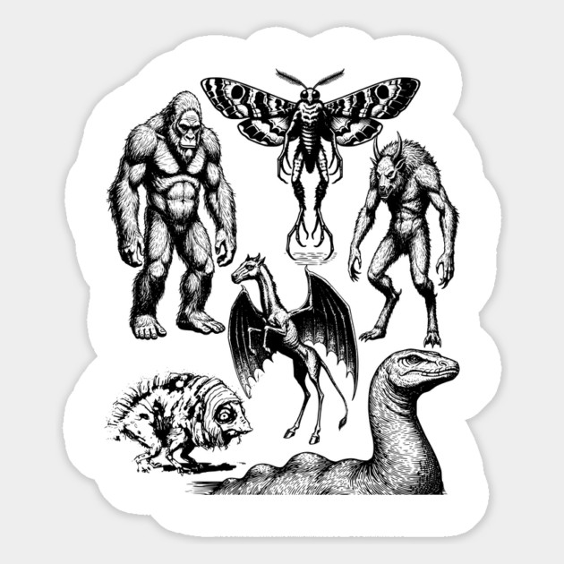 Vintage Tattoo Retro Image Famous Cryptids Magnet by Luxinda