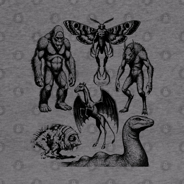Vintage Tattoo Retro Image Famous Cryptids by Luxinda