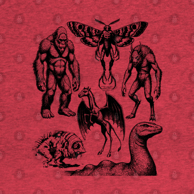 Vintage Tattoo Retro Image Famous Cryptids by Luxinda