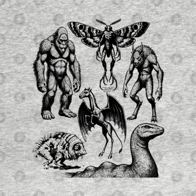 Vintage Tattoo Retro Image Famous Cryptids by Luxinda