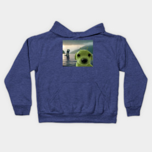 Alien Dog Viral Meme Selfie with Loch Ness Monster Nessie Kids Hoodie