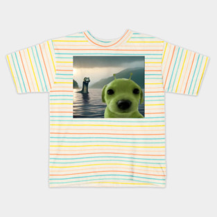 Alien Dog Viral Meme Selfie with Loch Ness Monster Nessie Kids T-Shirt