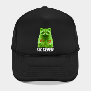 67 Raccoon Hand Gestures Alien Green silly funny meme Hat