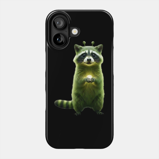 Silly Green Alien Raccoon Meme glorp GOG brainrot Phone Case by Luxinda