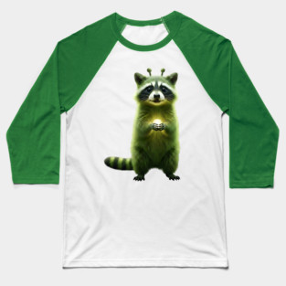 Silly Green Alien Raccoon Meme glorp GOG brainrot Baseball T-Shirt