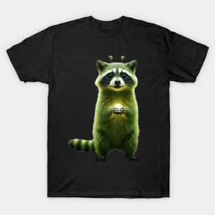 Silly Green Alien Raccoon Meme glorp GOG brainrot T-Shirt