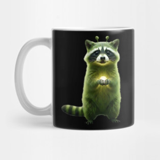 Silly Green Alien Raccoon Meme glorp GOG brainrot Mug