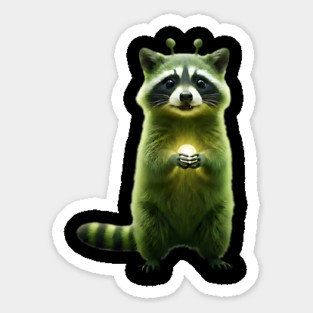 Silly Green Alien Raccoon Meme glorp GOG brainrot Sticker