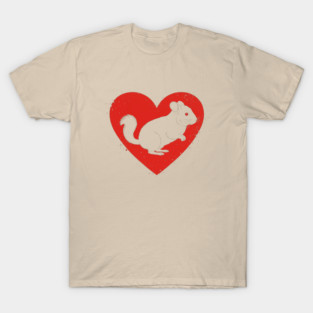 Chinchilla Love Heart Silhouette Rodent Pet Lover T-Shirt