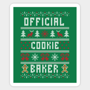 Official Cookie Baker Christmas Sweater Holiday Baking Sticker