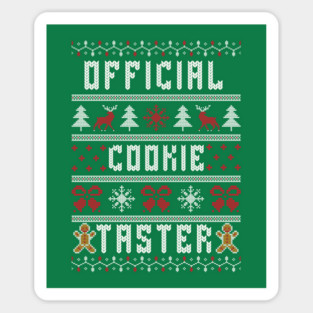 Official Cookie Taster Christmas Sweater Holiday Baking Sticker