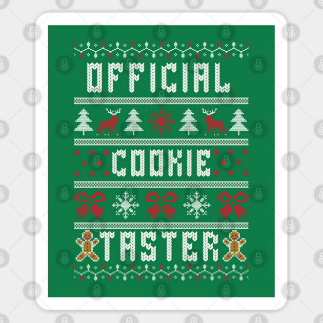 Official Cookie Taster Christmas Sweater Holiday Baking Sticker by Yesteeyear