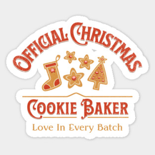 Official Cookie Baker Christmas Sweater Holiday Baking Sticker