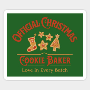 Official Cookie Baker Christmas Sweater Holiday Baking Magnet