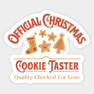 Official Cookie Taster Christmas Sweater Holiday Baking Sticker