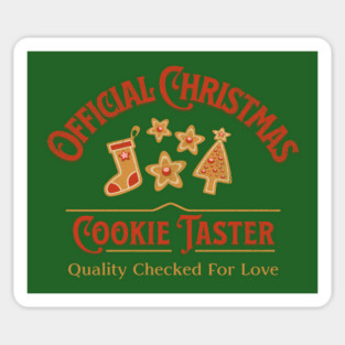 Official Cookie Taster Christmas Sweater Holiday Baking Magnet