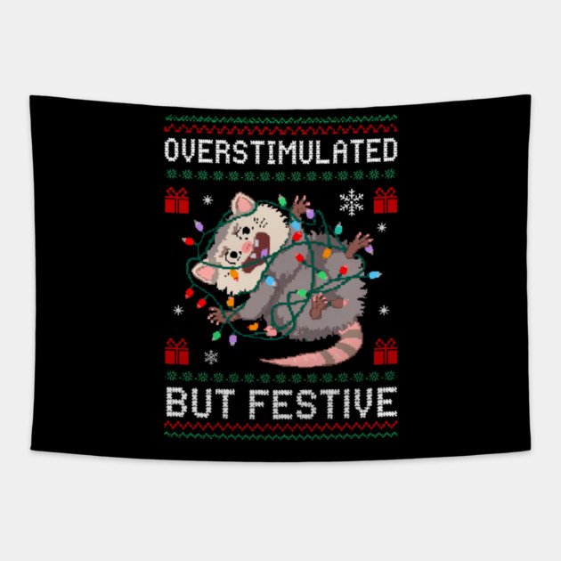 Overstimulated-But-Festive Tapestry by Creatifly Graphic Tees
