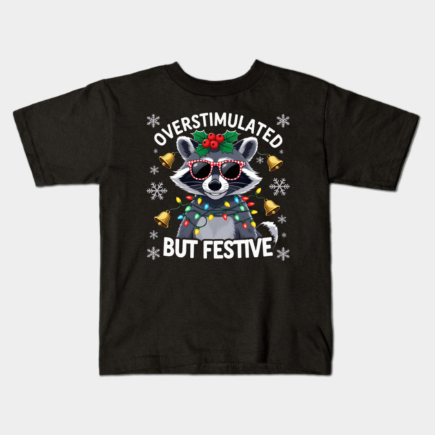 Overstimulated-But-Festive Kids T-Shirt by Creatifly Graphic Tees