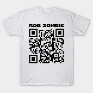 Rob Zombie QR Code – Dark Industrial Minimalist Design T-Shirt