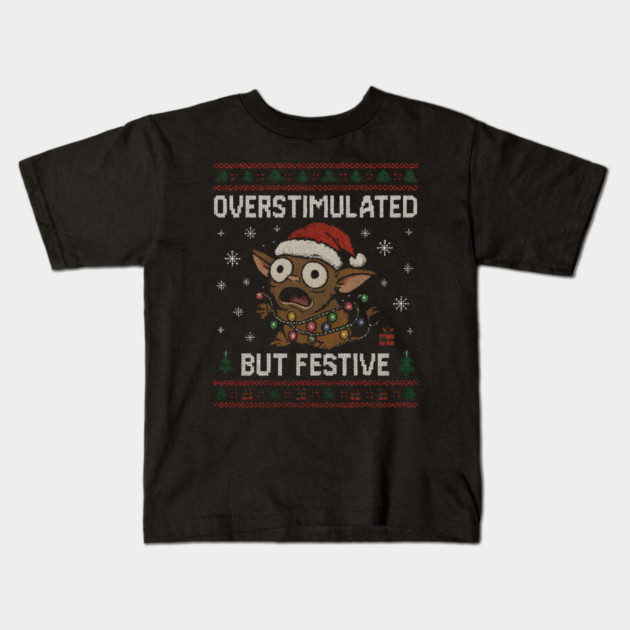 Overstimulated-But-Festive Kids T-Shirt by Creatifly Graphic Tees