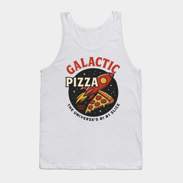 Galactic Pizza  – Vintage Retro Space Pizza Rocket Tank Top by ArtistTee ⭐⭐⭐⭐⭐