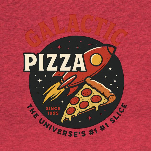 Galactic Pizza  – Vintage Retro Space Pizza Rocket by ArtistTee ⭐⭐⭐⭐⭐