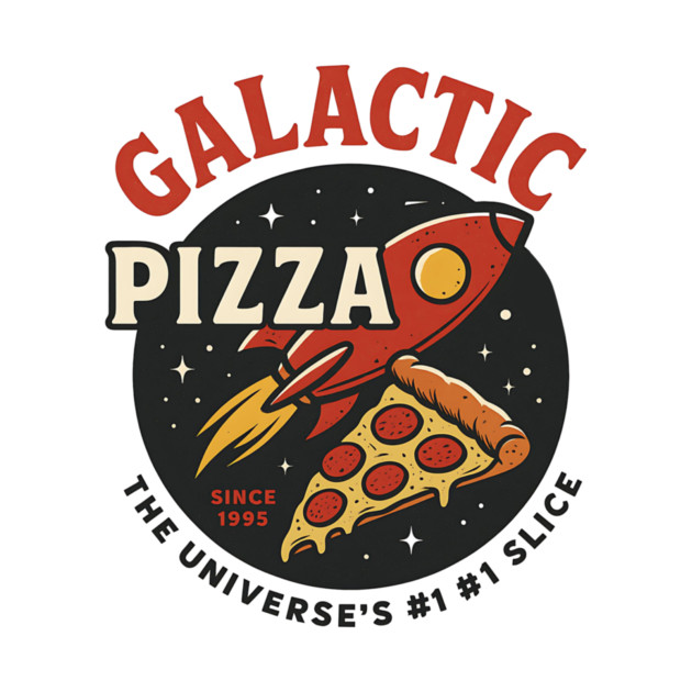 Galactic Pizza  – Vintage Retro Space Pizza Rocket by ArtistTee ⭐⭐⭐⭐⭐