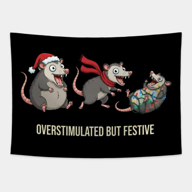 Overstimulated-But-Festive Tapestry by Creatifly Graphic Tees