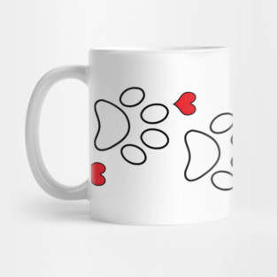 Dog Paws Love Dog Paw I Love My Dog Pet Pets Puppy Sticker Stickers Decal Decals Mug