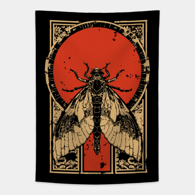 Gothic Luna Moth Japanese Insect Art Moon Moth Design Tapestry by TuncGK