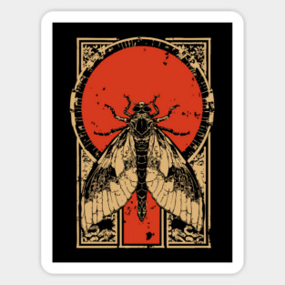 Gothic Luna Moth Japanese Insect Art Moon Moth Design Sticker