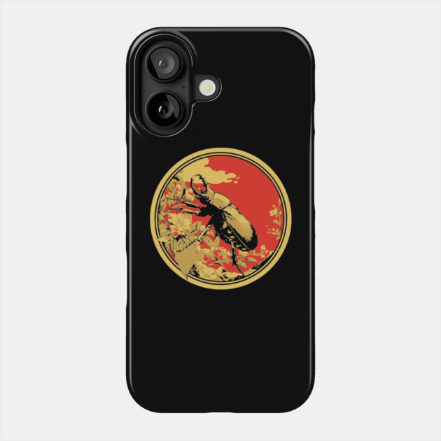 Gothic Goliath Beetle Japanese Insect Art Simple Scarab Design Phone Case by TuncGK