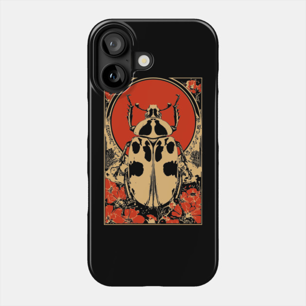 Gothic Goliath Beetle Japanese Insect Art Botanical Scarab Design Phone Case by TuncGK