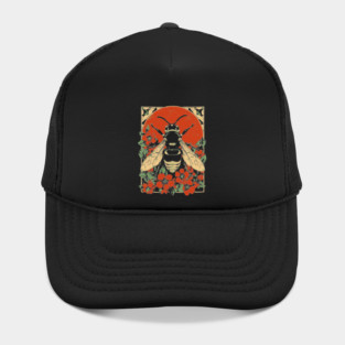 Gothic Asian Hornet Japanese Insect Art Floral Wasp Design Hat
