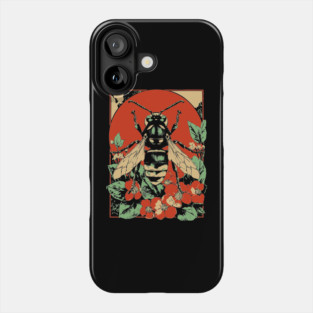 Gothic Asian Hornet Japanese Insect Art Symmetrical Wasp Design Phone Case