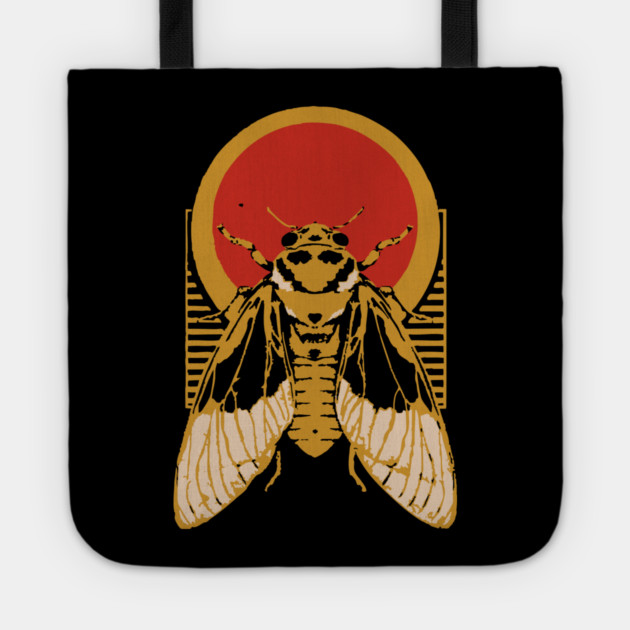 Gothic Cicada Japanese Insect Art Summer Bug Design Tote by TuncGK