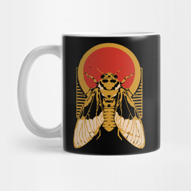 Gothic Cicada Japanese Insect Art Summer Bug Design by TuncGK