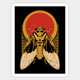 Gothic Cicada Japanese Insect Art Summer Bug Design Sticker