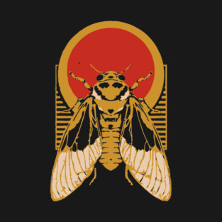 Gothic Cicada Japanese Insect Art Summer Bug Design T-Shirt